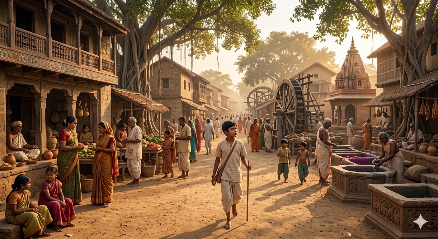 Narayana arrives at the bustling city of Kashi (Gartapuri) for the first time.
